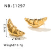 Wholesale Women's Light Luxury Titanium Steel And Stainless Steel Earrings With Geometric Design And 18K Vacuum Plating In Furnace