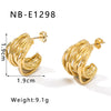Wholesale Women's Light Luxury Titanium Steel And Stainless Steel Earrings With Geometric Design And 18K Vacuum Plating In Furnace