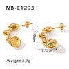 Wholesale Women's Light Luxury Titanium Steel And Stainless Steel Earrings With Geometric Design And 18K Vacuum Plating In Furnace