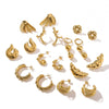 Wholesale Women's Light Luxury Titanium Steel And Stainless Steel Earrings With Geometric Design And 18K Vacuum Plating In Furnace