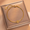 Wholesale Women's Light Luxury Titanium Steel Bracelet With Electroplating And Letters Numbers Text Design