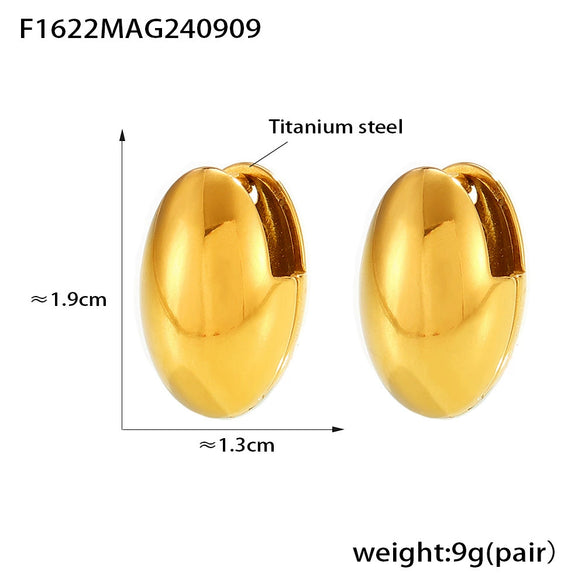 Wholesale Women's Light Luxury Titanium Steel Goose Egg Shaped Earrings With Unique Design Retro Temperament And Electroplating Treatment