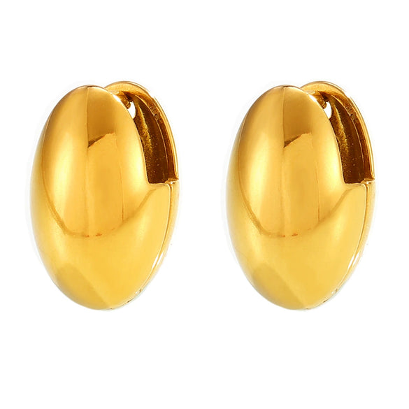 Wholesale Women's Light Luxury Titanium Steel Goose Egg Shaped Earrings With Unique Design Retro Temperament And Electroplating Treatment