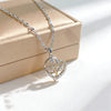 Wholesale Women's Light Luxury Titanium Steel Heartshaped Pendant Necklace Inlaid With Zircon Featuring A Water Wave Chain