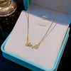 Wholesale Women's Light Luxury Titanium Steel Necklace With Crown Love Diamond Pendant And Letters Numbers Text Pattern