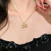 Wholesale Women's Light Luxury Titanium Steel Necklace With Oshaped Chain And Copper Zirconinlaid Letter Heart Pendant