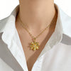 Wholesale Women's Light Luxury Titanium Steel Necklace With Zircon Inlaid Copper Star Pendant