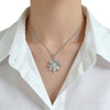 Wholesale Women's Light Luxury Titanium Steel Necklace With Zircon Inlaid Copper Star Pendant