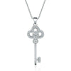 Wholesale Women's Light Luxury Titanium Steel Ochain Key Pendant Necklace With Geometric Design And Mixed Gem Inlay Electroplated