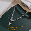 Wholesale Women's Light Luxury Titanium Steel Peach Heart Necklace With Water Wave Chain
