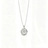 Wholesale Women's Light Luxury Titanium Steel Rotating Flower Necklace With Zircon Inlay