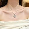Wholesale Women's Light Luxury Titanium Steel Rotating Flower Necklace With Zircon Inlay