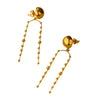 Wholesale Women's Light Luxury Titanium Steel Round Bead Tassel Earrings With Electroplating
