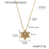 Wholesale Women's Light Luxury Titanium Steel Snowflake Zircon Clavicle Necklace With Electroplating And Geometric Design
