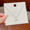 Wholesale Women's Light Luxury Titanium Steel Sweater Necklace With Mixed Gem Inlay Pendant Animals And Zodiac Pattern Dripping Oil Treatment Cross Chain Style