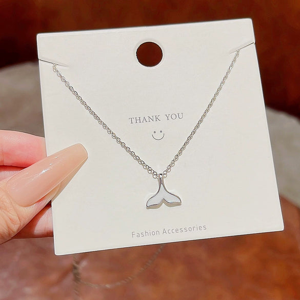 Wholesale Women's Light Luxury Titanium Steel Sweater Necklace With Mixed Gem Inlay Pendant Animals And Zodiac Pattern Dripping Oil Treatment Cross Chain Style