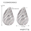 Wholesale Women's Light Luxury Vintage Earrings 316L Stainless Steel Goldplated Dropshaped Geometric Design