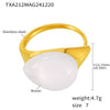Wholesale Women's Light Luxury Water Drop Shape Geometric 316L Stainless Steel Resin Ring With Electroplating