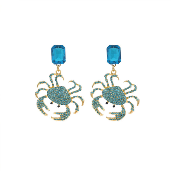 Wholesale Women's Light Luxury Zinc Alloy Animal Crab Geometric Diamond Earrings