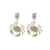 Wholesale Women's Light Luxury Zinc Alloy Animal Crab Geometric Diamond Earrings