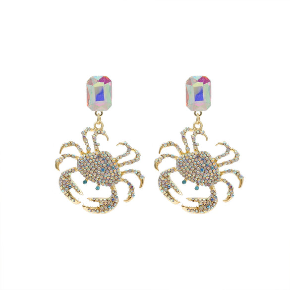 Wholesale Women's Light Luxury Zinc Alloy Animal Crab Geometric Diamond Earrings