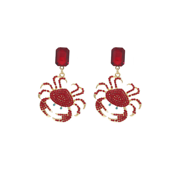 Wholesale Women's Light Luxury Zinc Alloy Animal Crab Geometric Diamond Earrings