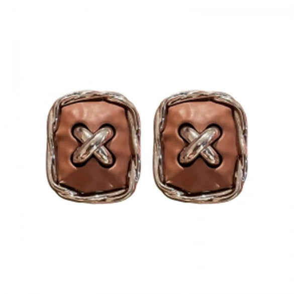 Wholesale Women's Light Luxury Zinc Alloy Electroplated Circle Square Earrings