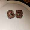 Wholesale Women's Light Luxury Zinc Alloy Electroplated Circle Square Earrings