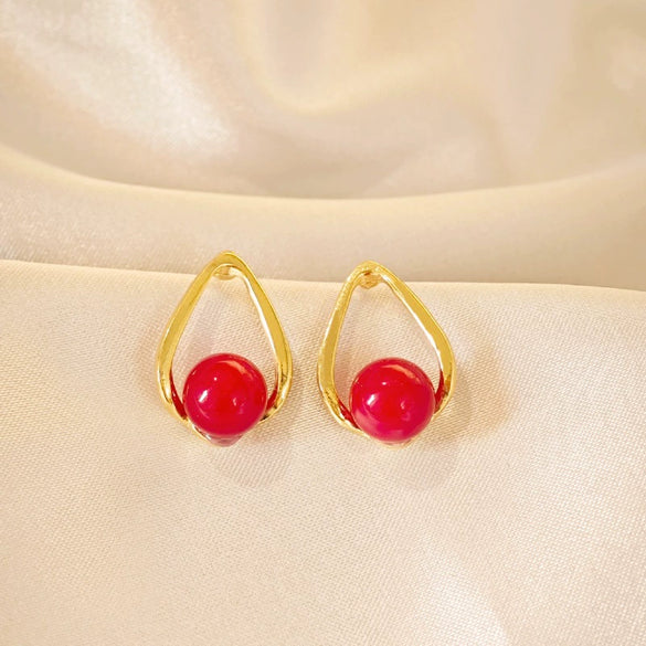 Wholesale Women's Light Luxury Zinc Alloy Water Drop Shape Electroplated Earrings