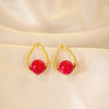 Wholesale Women's Light Luxury Zinc Alloy Water Drop Shape Electroplated Earrings