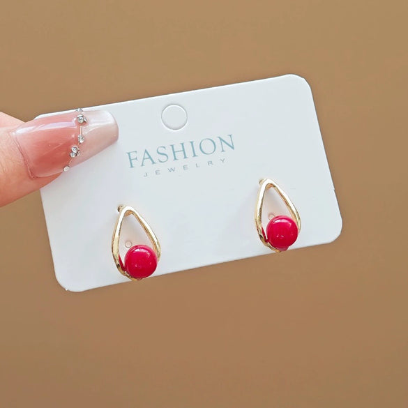 Wholesale Women's Light Luxury Zinc Alloy Water Drop Shape Electroplated Earrings