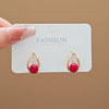 Wholesale Women's Light Luxury Zinc Alloy Water Drop Shape Electroplated Earrings