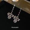 Wholesale Women's Light Luxury Zircon Inlaid Dropshaped Tassel Earrings