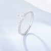 Wholesale Women's Light Luxury Zircon Inlaid Sterling Silver Geometric Water Drop Ring