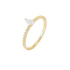 Wholesale Women's Light Luxury Zircon Inlaid Sterling Silver Geometric Water Drop Ring