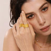Wholesale Women's Light Style Geometric 316L Stainless Steel Pvd Plated Open Ring