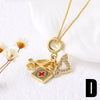 Wholesale Women's Lipstick Bag Pendant Necklace With Oil Drop Clavicle Chain Copper Gold Plated Geometric Design