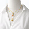 Wholesale Women's Lipstick Bag Pendant Necklace With Oil Drop Clavicle Chain Copper Gold Plated Geometric Design