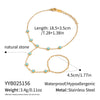 Wholesale Women's Literary Geometric Real Gold Plated Stainless Steel Turquoise Finger Chain Bracelet Jewelry