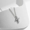Wholesale Women's Literary Personality Cross Pendant Stacked Wind Full Diamond 925 Silver Necklace