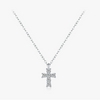 Wholesale Women's Literary Personality Cross Pendant Stacked Wind Full Diamond 925 Silver Necklace