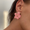 Wholesale Women's Little Fresh Alloy Dripping Oil Flower Earrings