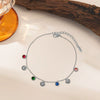 Wholesale Women's Little Fresh Geometric Stainless Steel Electroplated Necklace Inlaid With Colorful Zircon Shell Pendants