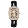 Wholesale Women's Little Green Oval Dial Leisure Watch With Rhinestone And Gypsophila Case In Alloy Buckle In Stainless Steel Mineral Reinforced Glass Mirror