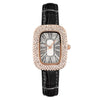 Wholesale Women's Little Green Oval Dial Leisure Watch With Rhinestone And Gypsophila Case In Alloy Buckle In Stainless Steel Mineral Reinforced Glass Mirror