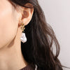 Wholesale Women's Long Earrings 316L Stainless Steel Geometric Pearl Plated