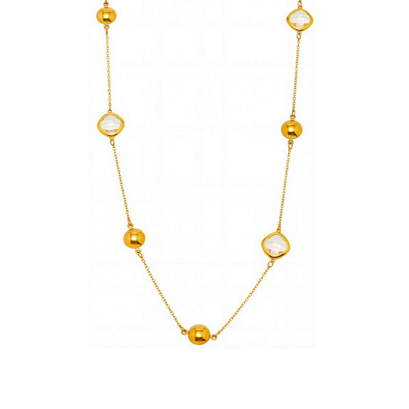 Wholesale Women's Long Necklace Czech Glass 316L Stainless Steel 316L Stainless Steel Geometric Electroplated Light Luxury Jewelry Accessories