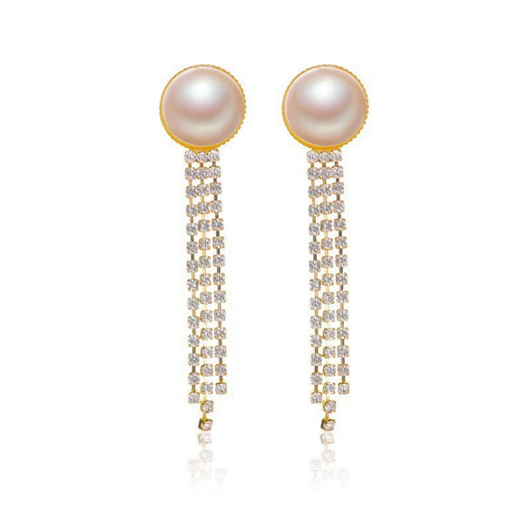 Wholesale Women's Long Tassel Earrings Copper With Diamond Butterfly And Heart Shape Design