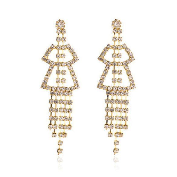 Wholesale Women's Long Tassel Earrings Copper With Diamond Butterfly And Heart Shape Design