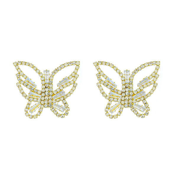 Wholesale Women's Long Tassel Earrings Copper With Diamond Butterfly And Heart Shape Design